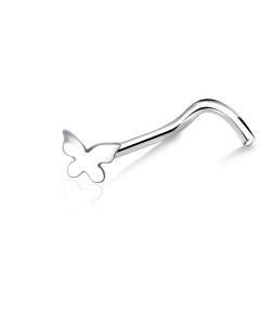 Butterfly Silver Curved Nose Stud NSKB-130s